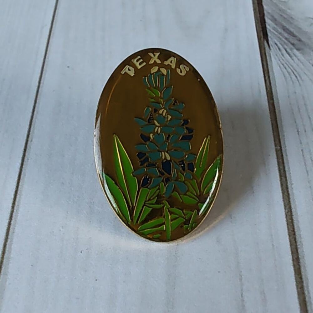 Texas Bluebonnets State Pin Souvenir Travel Hat Lapel Collectible